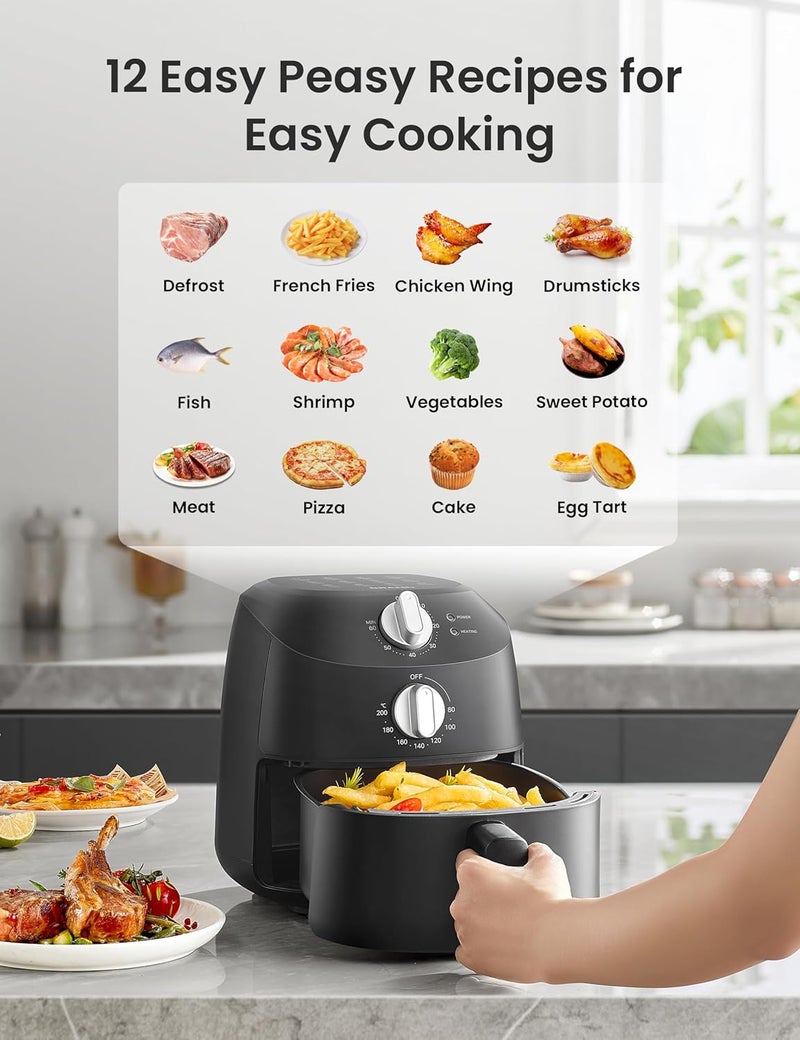 Comfee' ' Compact 2.1 Quart Air Fryer with 12 Menu Options, Adjustable Timer & Temperature Control 180-400 degrees F, Dishwasher-Safe Nonstick Fry Basket - Image 3